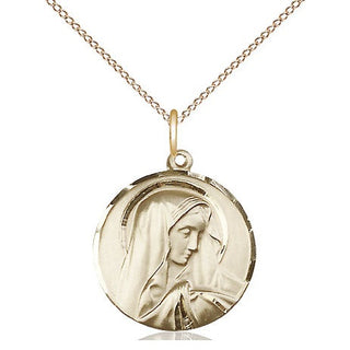 14kt Gold Filled Sorrowful Mother Medal Religious Jewelry