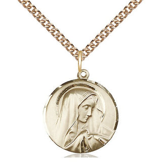 14kt Gold Sorrowful Mother Medal