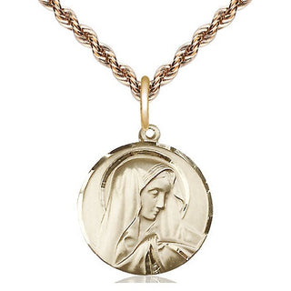 14kt Gold Sorrowful Mother Medal