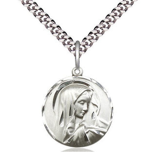 Pewter Sorrowful Mother Medal Religious Jewelry