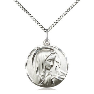 Sterling Silver Sorrowful Mother Medal Religious Jewelry