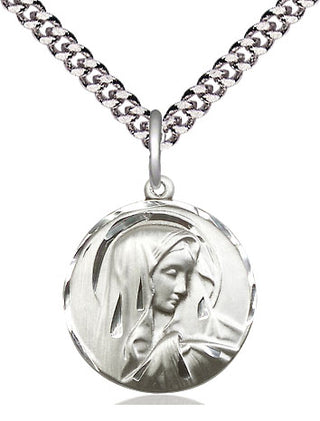 Sterling Silver Sorrowful Mother Medal Religious Jewelry