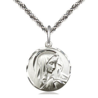 Sterling Silver Sorrowful Mother Medal Religious Jewelry