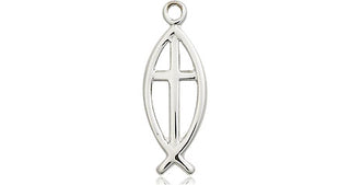 Pewter Fish Cross Medal