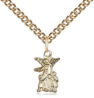 14kt Gold Filled Guardian Angel Medal Religious and Catholic Jewelry