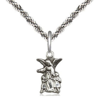 Sterling Silver Guardian Angel Medal Religious and Catholic Jewelry