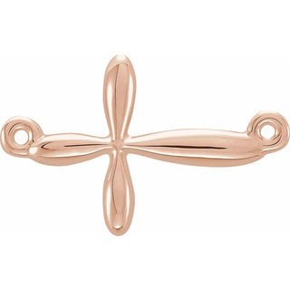 14K Rose Sideways Cross Necklace Center