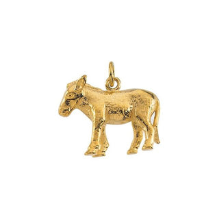 14K Yellow 15.5x12.75 mm Nativity Donkey Pendant