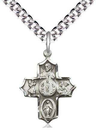 Pewter 4-Way Medal Catholic Jewelry
