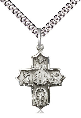 Pewter 4-Way Medal Catholic Jewelry