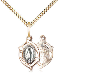 Gold Plate Sterling Silver Miraculous Medal Religious and Catholic Jewelry
