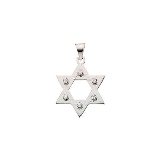 14K White 1/5 CTW Natural Diamond Star of David Pendant 