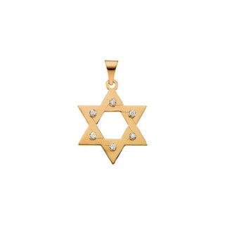 14K Yellow .06 CTW Natural Diamond Star of David Pendant 