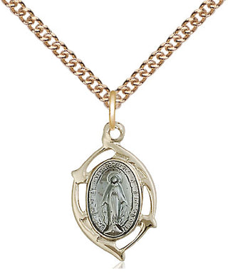14kt Gold Miraculous Leaf Medal