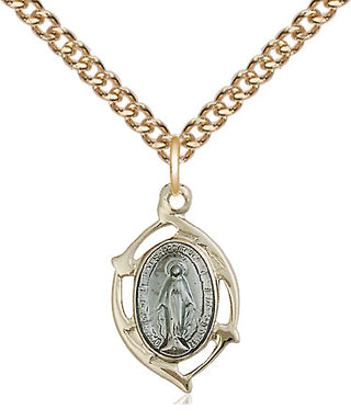 14kt Gold Miraculous Leaf Medal