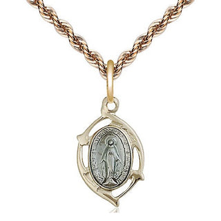 14kt Gold Miraculous Leaf Medal