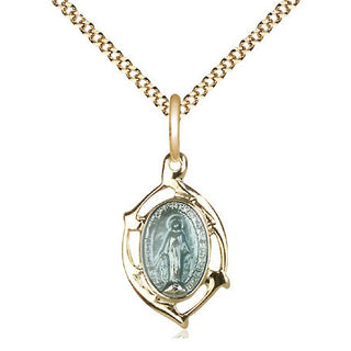 Gold Plate Sterling Silver Miraculous Leaf Medal Religious Jewelry