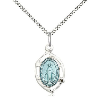 Sterling Silver Miraculous Leaf Medal Religious Jewelry