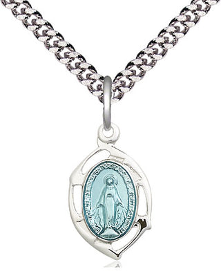 Sterling Silver Miraculous Leaf Medal Religious Jewelry