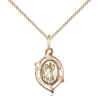 Gold Plate Sterling Silver Saint Christopher Medal Religious and Catholic Jewelry