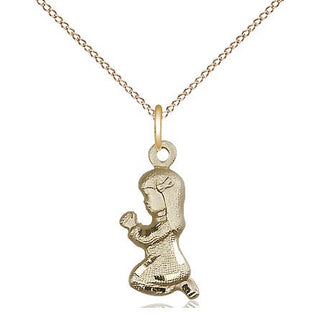14kt Gold Praying Girl Medal