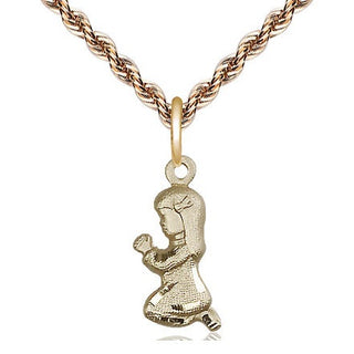 14kt Gold Praying Girl Medal