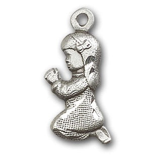 Sterling Silver Praying Girl Pendant