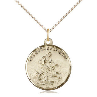 14kt Gold Filled Good Shepherd Medal Religious Jewelry