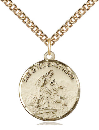 14kt Gold Filled Good Shepherd Medal Religious Jewelry