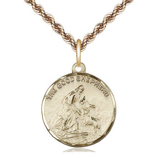 14kt Gold Filled Good Shepherd Medal Religious Jewelry
