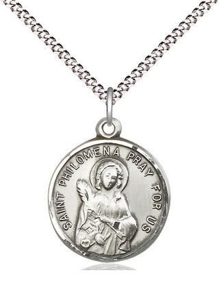 Sterling Silver Saint Philomena Medal Religious Jewelry
