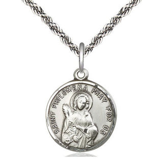Sterling Silver Saint Philomena Medal Religious Jewelry