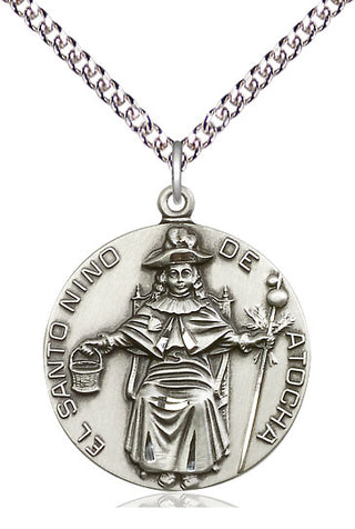 Sterling Silver Saint Niño de Atocha Medal Catholic Jewelry
