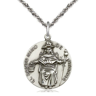 Sterling Silver Saint Niño de Atocha Medal Catholic Jewelry
