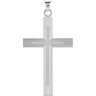 14K White Cross Pendant