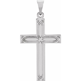 14K White Cross Pendant