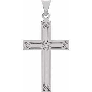 14K White Cross Pendant
