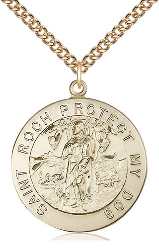 14kt Gold Filled Saint Roch Medal Catholic Jewelry