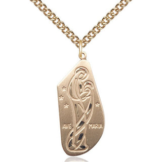 14kt Gold Filled Ave Maria Medal Catholic Jewelry