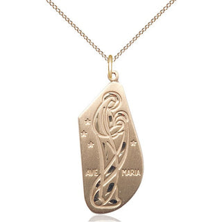 14kt Gold Ave Maria Medal