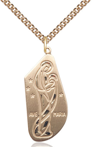 14kt Gold Ave Maria Medal