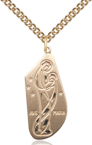 14kt Gold Ave Maria Medal
