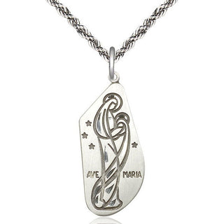 Sterling Silver Ave Maria Medal Catholic Jewelry