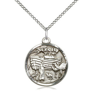 Sterling Silver Noah Medal Religious Jewelry