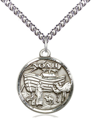 Sterling Silver Noah Medal Religious Jewelry