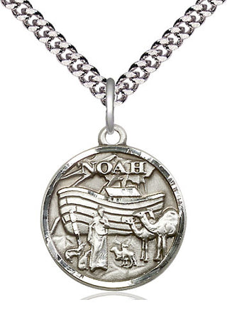 Sterling Silver Noah Medal Religious Jewelry
