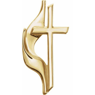 10K Yellow Methodist Cross Lapel Pin