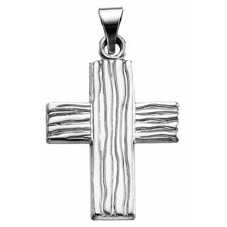 14K White 23x19 mm The Rugged Cross Pendant without Packaging