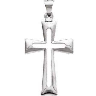 14K White 31.5x18 mm Cross Pendant