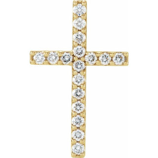 14K Yellow 1 CTW Natural Diamond Petite Cross Pendant
